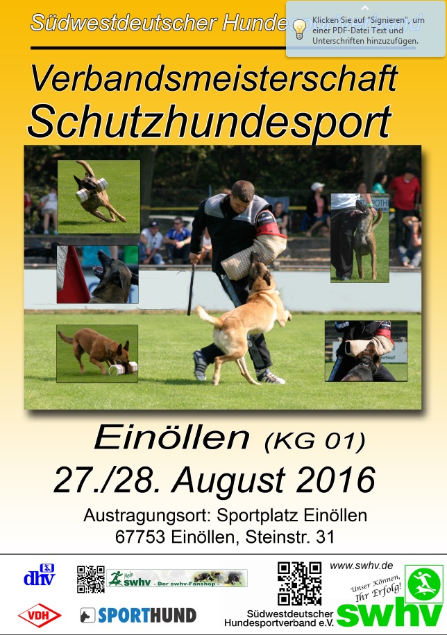 Plakat swhv Verbandsmeisterschaft 2016